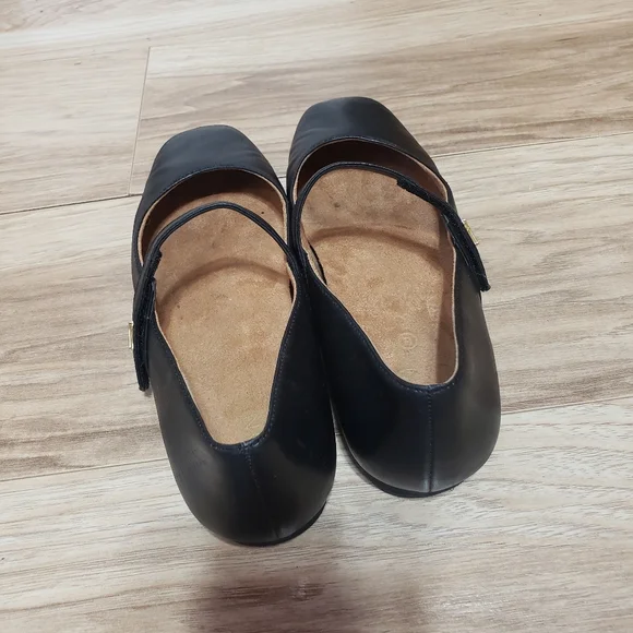 Vionic Alameda Mary Jane Flat 8.5 Black Leather Comfort Shoe - Picture 4 of 5